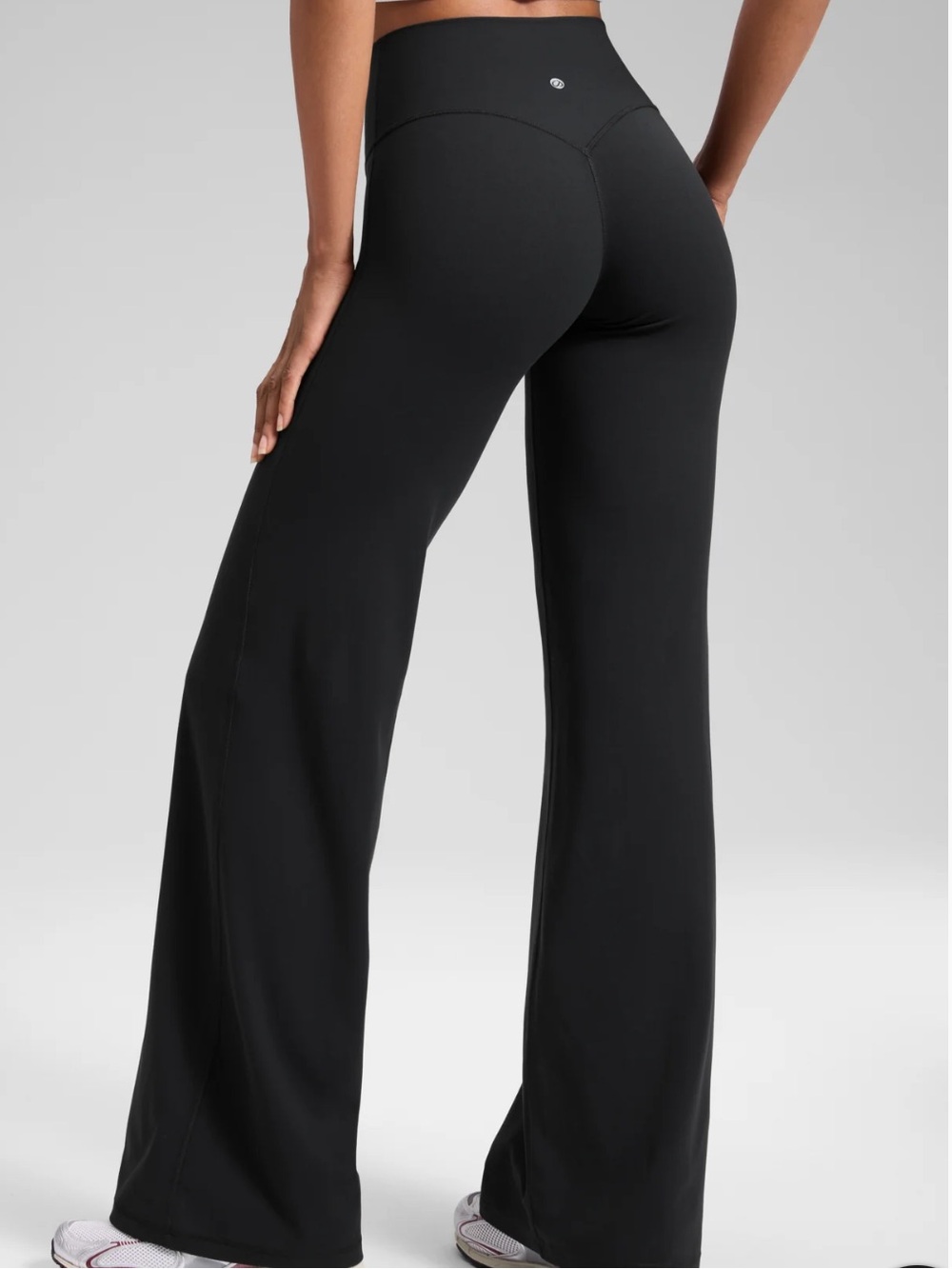 High-Waist Black Wide-Leg Yoga Pants